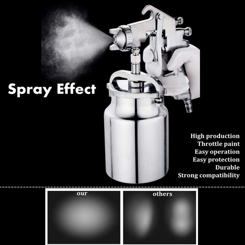 Thincol Air Spray Gun, Gravity Feed Paint Sprayers with 1000cc Aluminum Cup, 2mm Nozzle 360 Atomization Handheld Sprayer Adjustable, Airbrush Painting Tool for Car Furniture Wall - Image 3